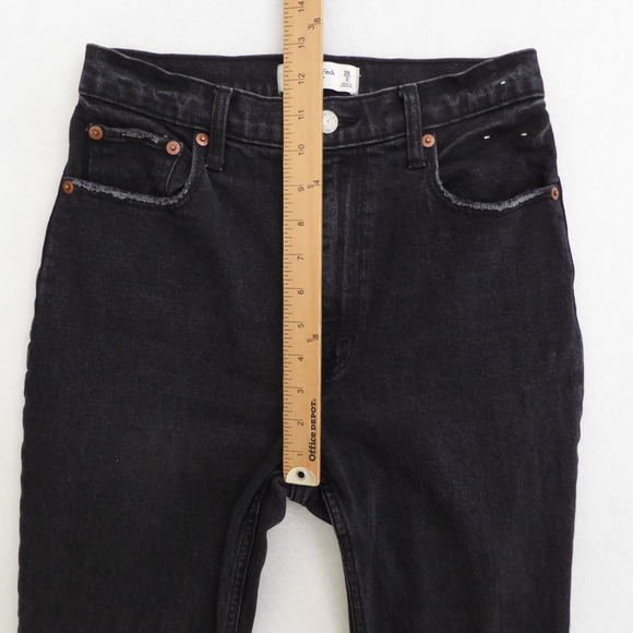 Abercrombie & Fitch Ankle Straight Ultra High Rise Black Denim Jeans Women 26/2L - Picture 6 of 10